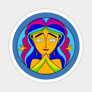 Vibrant 70s Style Planet Earth Spirit Mother Gaia (MD23ERD008) Magnet